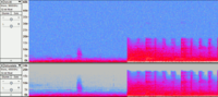 8 Bits bei 96 kHz ohne Rauschformung (und 16bits/48kHz darunter zum Vergleich)